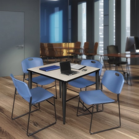 Regency Kahlo Square Table & Chair Sets, 48 W, 48 L, 29 H, Wood, Metal, Polypropylene Top, Maple TPL4848PLBK44BE